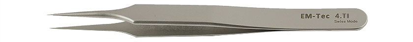 50-006040-EM-Tec-4-TI high precision tweezers-very fine sharp tips-titanium.jpg EM-Tec 4.TI high precision tweezers, style 4, very fine sharp tips, titanium